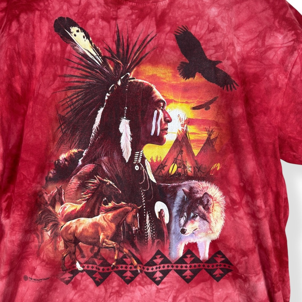 The Mountain Y2K Wind River T Shirt Mens Size XL Native American Western Wolf - Picture 10 of 11